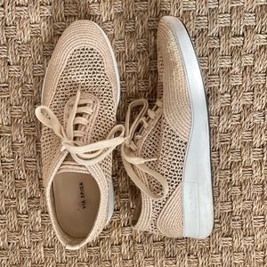 Via Spiga Macra 2 Raffia Lace Up Sneakers